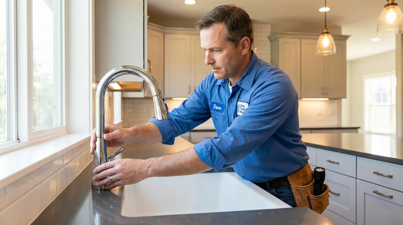 Kitchen faucet installation by Johns Plumbing LLC in Orange